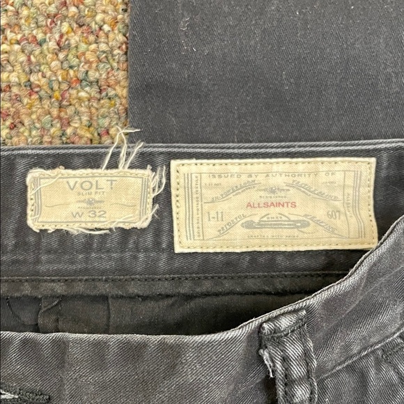 All Saints Men's Black Chinos - Picture 2 of 4